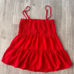 Paper Crane Red Baby Doll Top